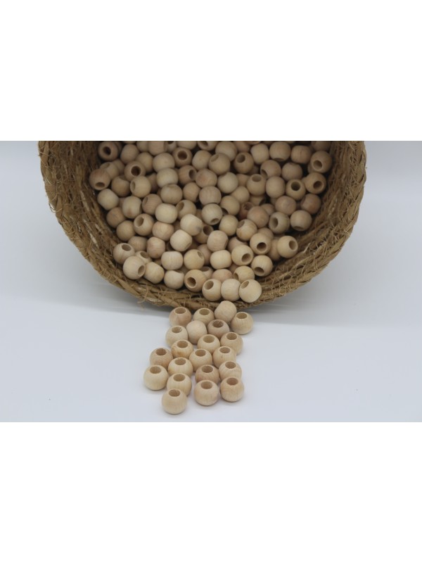 10 mm 500 Adet Ham İşlenmemiş Ahşap Tahta Boncuk - Makrome Boncuğu