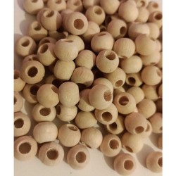 100 Gram 10 mm Yuvarlak İşlenmemiş Ham Ahşap Boncuk - Ortalama 250 - 300 Adet