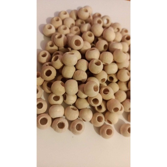 100 Gram 10 mm Yuvarlak İşlenmemiş Ham Ahşap Boncuk - Ortalama 250 - 300 Adet 100 Gram 10 mm Yuvarlak İşlenmemiş Ham Ahşap Boncuk - Ortalama 250 - 300 Adet