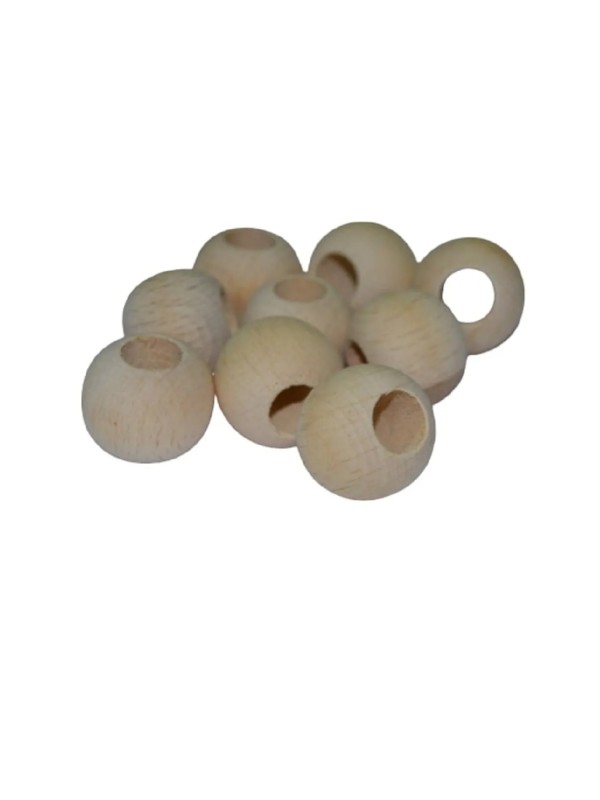 100 Adet 20 mm Ham Ahşap Boncuk - Tahta Boncuk