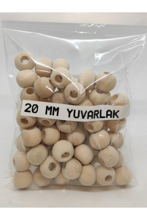 100 Gram 20 Mm Yuvarlak Ahşap Ham İşlenmemiş Boncuk