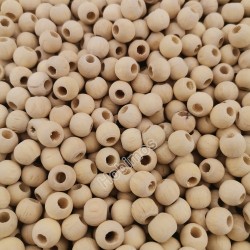 100 Adet 8 mm Ham Ahşap Tahta Yuvarlak Doğal Boncuk
