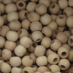 12 mm Ham İşlenmemiş Ahşap Tahta Boncuk - Makrome Boncuğu