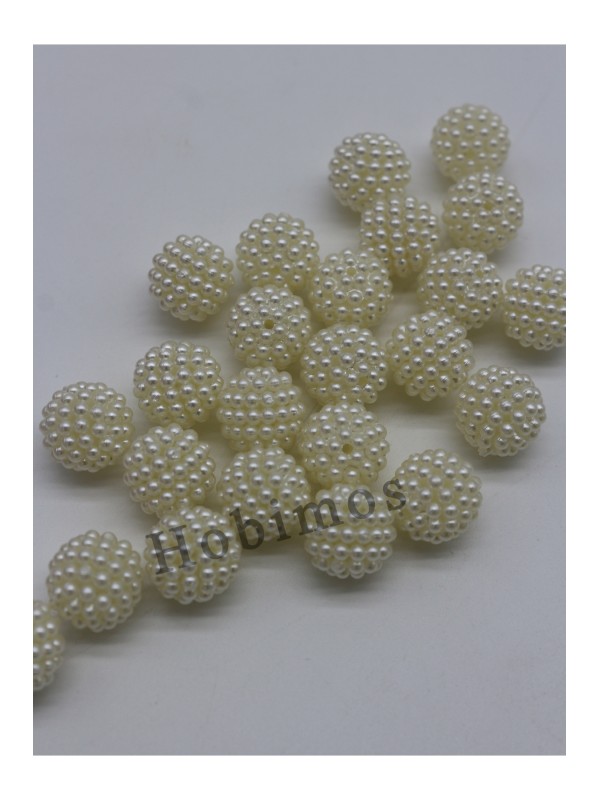 500 Adet Krem Renk 14 mm Geçmeli Böğürtlen İnci Boncuk - Takı, Çanta Yapım Boncuğu 500 Adet Krem Renk 14 mm Geçmeli Böğürtlen İnci Boncuk - Takı, Çanta Yapım Boncuğu