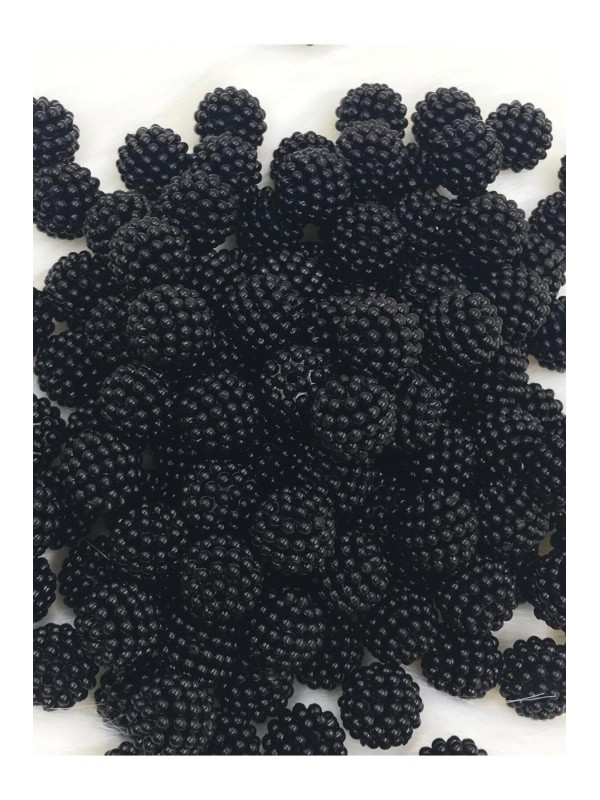 500 Adet Siyah Renk 14 mm Geçmeli Böğürtlen İnci Boncuk - Takı, Çanta Yapım Boncuğu 500 Adet Siyah Renk 14 mm Geçmeli Böğürtlen İnci Boncuk - Takı, Çanta Yapım Boncuğu