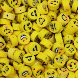 50 Adet Karışık Emoji Model, Sarı Surat Yüz İfadeleri Boncuk
