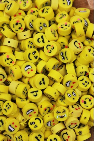 50 Adet Karışık Emoji Model, Sarı Surat Yüz İfadeleri Boncuk