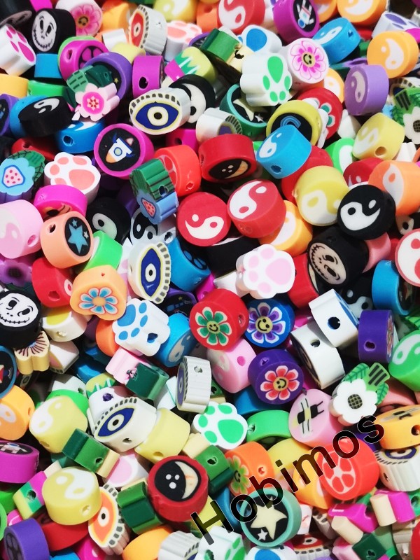 50 Adet Karışık Şekiller Fimo Takı Yapım Boncuğu