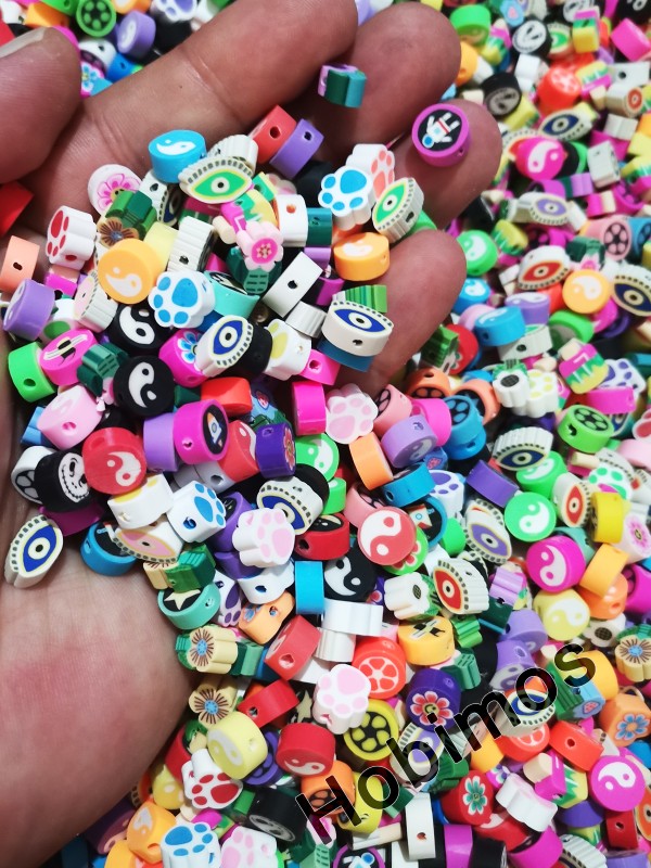 50 Adet Karışık Şekiller Fimo Takı Yapım Boncuğu