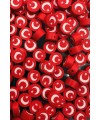 100 Adet Türk Bayrağı Modelli Fimo Boncuk, Takı Yapım Boncuğu