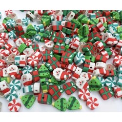 25 Adet 10 mm Yılbaşı Figürlü Polimer Kil Fimo Boncuk Noel Temalı Boncuk 25 Adet 10 mm Yılbaşı Figürlü Polimer Kil Fimo Boncuk Noel Temalı Boncuk