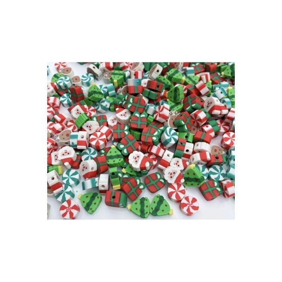 25 Adet 10 mm Yılbaşı Figürlü Polimer Kil Fimo Boncuk Noel Temalı Boncuk 25 Adet 10 mm Yılbaşı Figürlü Polimer Kil Fimo Boncuk Noel Temalı Boncuk