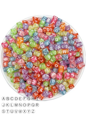 500 Gram Şeffaf Zemin Üzeri Beyaz Yazılı Küp Harf Boncuk - Zar Harf Boncuk 3200 Adet 500 Gram Şeffaf Zemin Üzeri Beyaz Yazılı Küp Harf Boncuk - Zar Harf Boncuk 3200 Adet