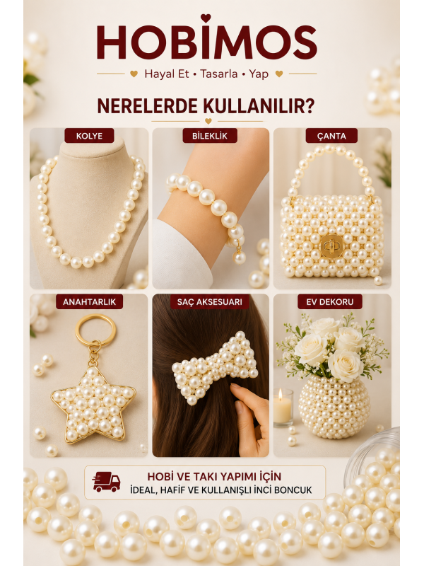 500 Gram 10 mm Krem Renk Plastik İnci Boncuk - Çanta ve Takı Boncuğu 500 Gram 10 mm Krem Renk Plastik İnci Boncuk - Çanta ve Takı Boncuğu