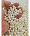 250 Gram 10 mm Krem Renk Plastik İnci Boncuk - Çanta ve Takı Boncuğu