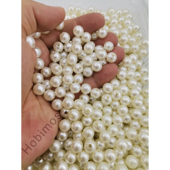 500 Gram 10 mm Krem Renk Plastik İnci Boncuk - Çanta ve Takı Boncuğu 500 Gram 10 mm Krem Renk Plastik İnci Boncuk - Çanta ve Takı Boncuğu