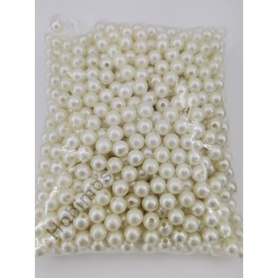 500 Gram 10 mm Krem Renk Plastik İnci Boncuk - Çanta ve Takı Boncuğu 500 Gram 10 mm Krem Renk Plastik İnci Boncuk - Çanta ve Takı Boncuğu