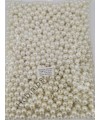 250 Gram 10 mm Krem Renk Plastik İnci Boncuk - Çanta ve Takı Boncuğu