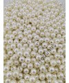 250 Gram 10 mm Krem Renk Plastik İnci Boncuk - Çanta ve Takı Boncuğu