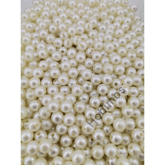 500 Gram 10 mm Krem Renk Plastik İnci Boncuk - Çanta ve Takı Boncuğu 500 Gram 10 mm Krem Renk Plastik İnci Boncuk - Çanta ve Takı Boncuğu