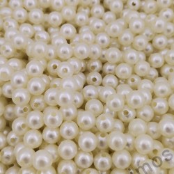 100 Gram 8 mm Krem Plastik İnci - Yaklaşık 350 Adet Plastik İnci