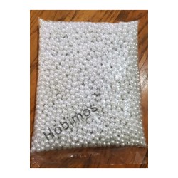 500gr 8mm Beyaz Renk A Kalite Plastik İnci Boncuk, Takı Yapım Boncuğu - Toptan