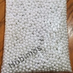 500gr 8mm Beyaz Renk A Kalite Plastik İnci Boncuk, Takı Yapım Boncuğu - Toptan