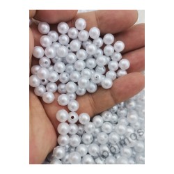 500gr 8mm Beyaz Renk A Kalite Plastik İnci Boncuk, Takı Yapım Boncuğu - Toptan