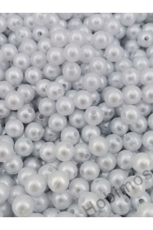 100 Gram 8 mm Beyaz Plastik İnci - Yaklaşık 330 Adet Plastik İnci