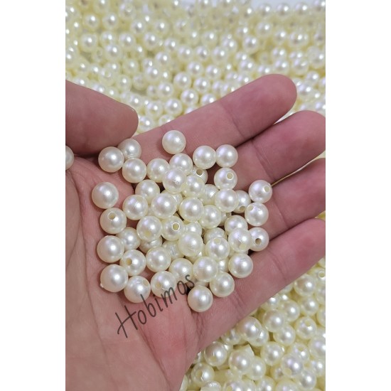 50 Gram 8 mm Krem Renk Plastik İnci Boncuk - Çanta, Aksesuar ve Takı Boncuğu 50 Gram 8 mm Krem Renk Plastik İnci Boncuk - Çanta, Aksesuar ve Takı Boncuğu