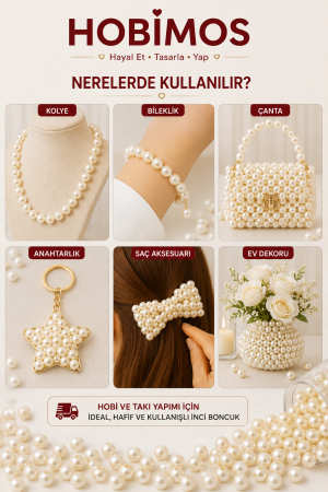 500gr 8mm Krem Renk A Kalite Plastik İnci Boncuk, Takı Yapım Boncuğu - Toptan 500gr 8mm Krem Renk A Kalite Plastik İnci Boncuk, Takı Yapım Boncuğu - Toptan