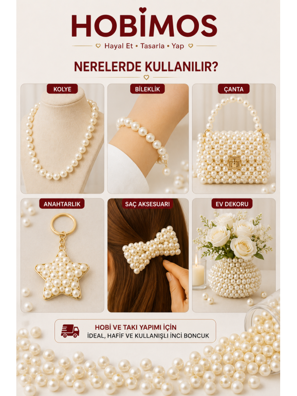 500gr 8mm Krem Renk A Kalite Plastik İnci Boncuk, Takı Yapım Boncuğu - Toptan 500gr 8mm Krem Renk A Kalite Plastik İnci Boncuk, Takı Yapım Boncuğu - Toptan