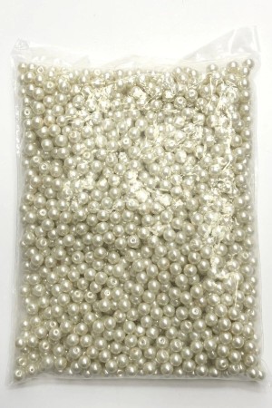 Krem Cam İnci Boncuk 8 Mm 1 Kg