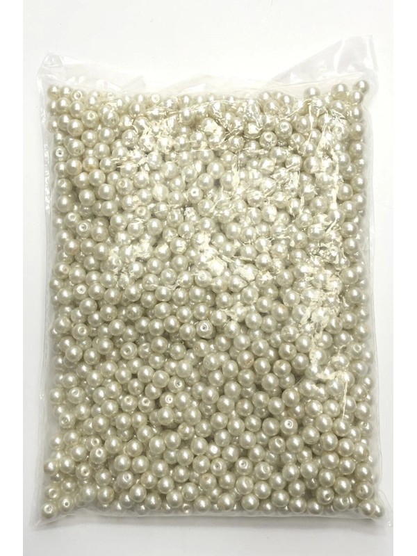 Krem Cam İnci Boncuk 8 Mm 1 Kg Krem Cam İnci Boncuk 8 Mm 1 Kg