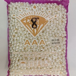 500 Gram 8 mm Krem Lux Kaplama Plastik İnci Boncuk - Takı Yapım Boncuğu