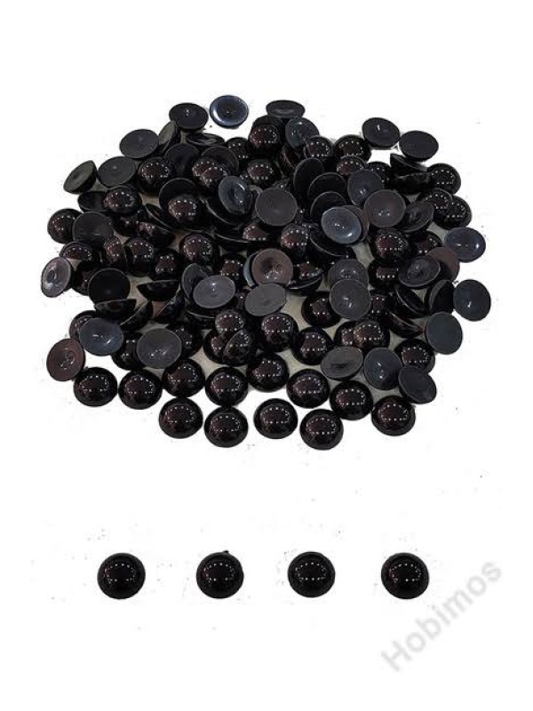 2500 Gram (2,5 Kg) 10 mm Siyah Plastik Yarım İnci Boncuk