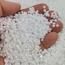 500 Adet 4 mm Beyaz Yarım İnci Boncuk - Küçük Boy Yarım İnci Boncuk