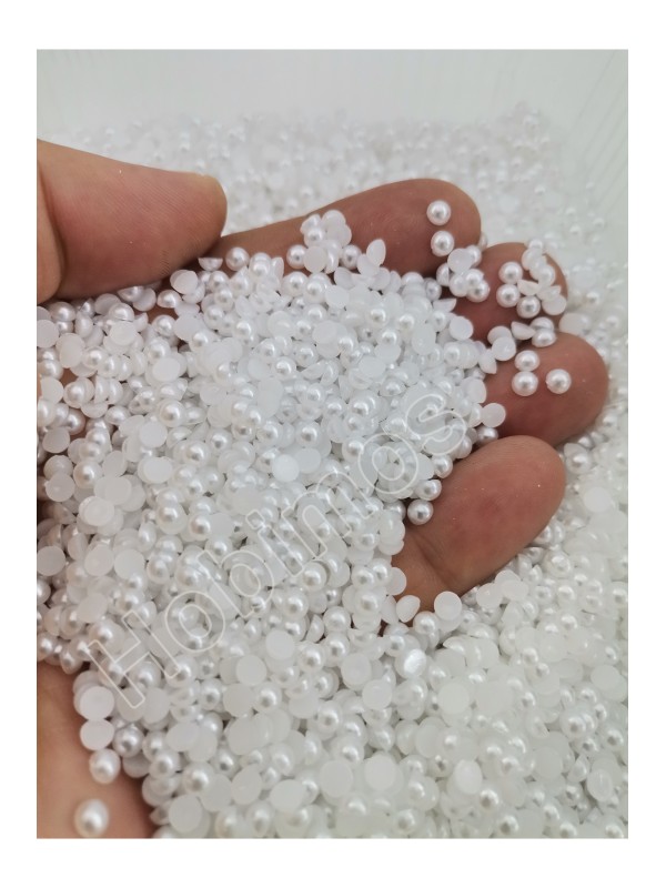 500 Adet 4 mm Beyaz Yarım İnci Boncuk - Küçük Boy Yarım İnci Boncuk