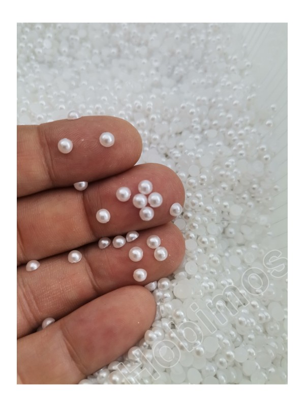 500 Adet 4 mm Beyaz Yarım İnci Boncuk - Küçük Boy Yarım İnci Boncuk