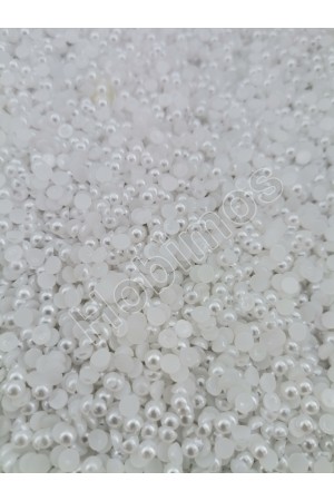 500 Adet 4 mm Beyaz Yarım İnci Boncuk - Küçük Boy Yarım İnci Boncuk