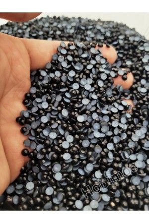 500 Adet 4 mm Siyah Küçük Yarım İnci Boncuk - Deliksiz Yapıştırılabilir Süsleme Boncuğu