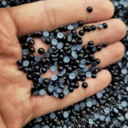 250 Adet 4 mm Siyah Küçük Yarım İnci Boncuk - Deliksiz Yapıştırılabilir Süsleme Boncuğu