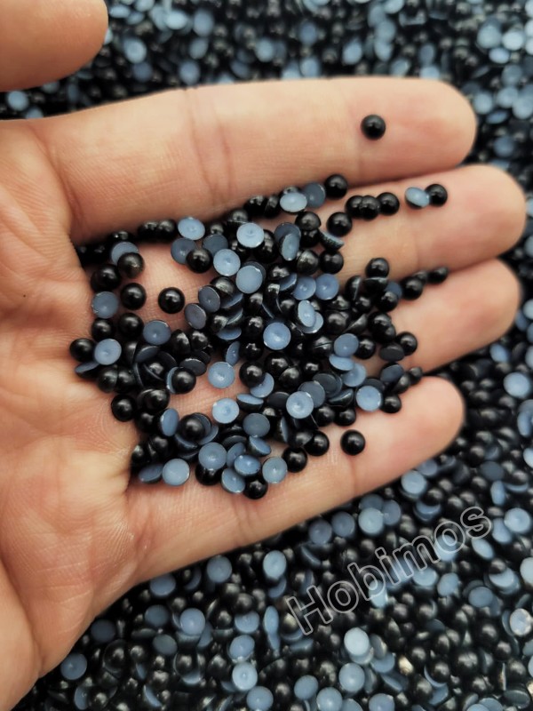 250 Adet 4 mm Siyah Küçük Yarım İnci Boncuk - Deliksiz Yapıştırılabilir Süsleme Boncuğu