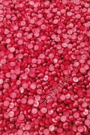 250 Adet 6 mm Kırmızı Yarım İnci - Deliksiz Yapıştırılabilir Süsleme İnci Boncuk