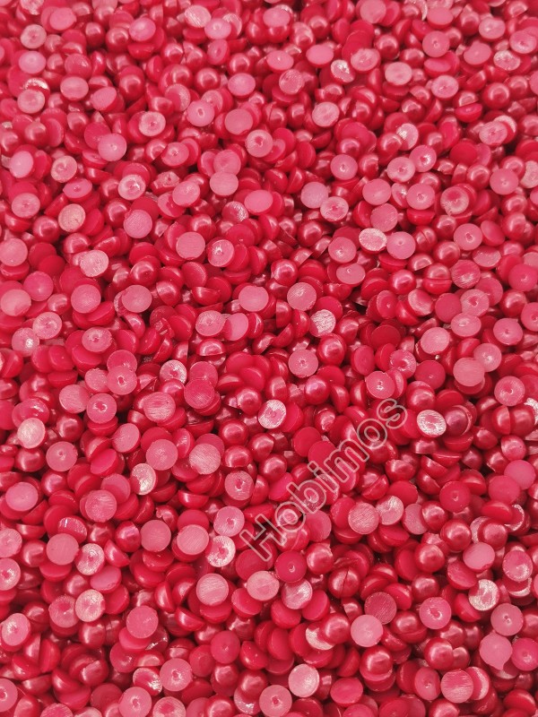 250 Adet 6 mm Kırmızı Yarım İnci - Deliksiz Yapıştırılabilir Süsleme İnci Boncuk