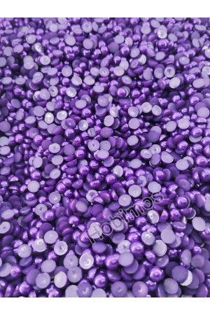 250 Adet 6 mm Mor Yarım İnci - Deliksiz Yapıştırılabilir Süsleme İnci Boncuk