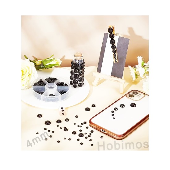 250 Adet 4 mm Siyah Küçük Yarım İnci Boncuk - Deliksiz Yapıştırılabilir Süsleme Boncuğu 250 Adet 4 mm Siyah Küçük Yarım İnci Boncuk - Deliksiz Yapıştırılabilir Süsleme Boncuğu