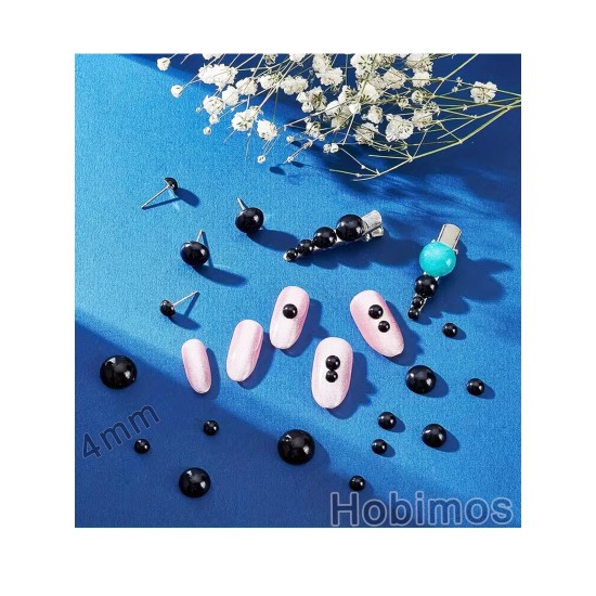 250 Adet 4 mm Siyah Küçük Yarım İnci Boncuk - Deliksiz Yapıştırılabilir Süsleme Boncuğu 250 Adet 4 mm Siyah Küçük Yarım İnci Boncuk - Deliksiz Yapıştırılabilir Süsleme Boncuğu