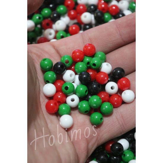 1000 Adet 8mm Filistin Bayrak Temalı Yuvarlak Plastik Boncuk - Takı Yapım Boncuğu 1000 Adet 8mm Filistin Bayrak Temalı Yuvarlak Plastik Boncuk - Takı Yapım Boncuğu