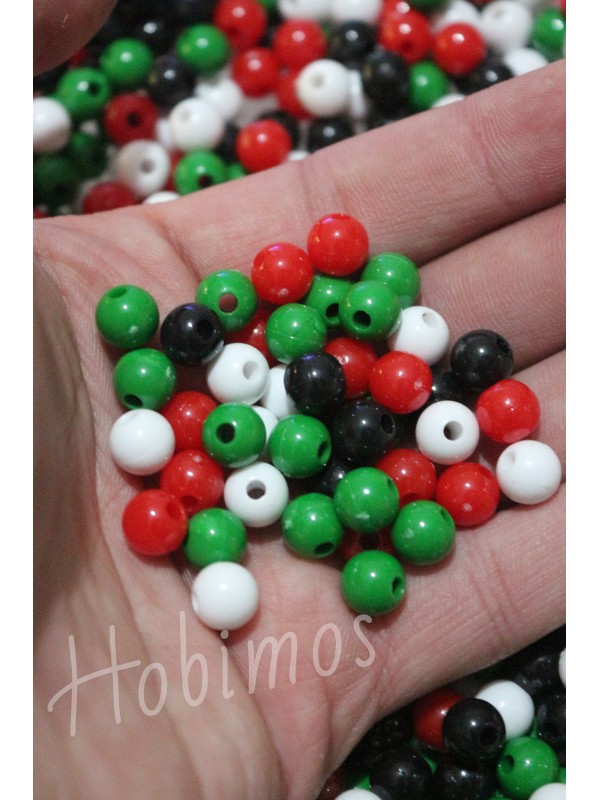 1000 Adet 8mm Filistin Bayrak Temalı Yuvarlak Plastik Boncuk - Takı Yapım Boncuğu 1000 Adet 8mm Filistin Bayrak Temalı Yuvarlak Plastik Boncuk - Takı Yapım Boncuğu
